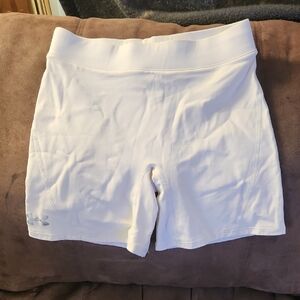 Under Armour White Athletic Shorts with Reinforced Waistband